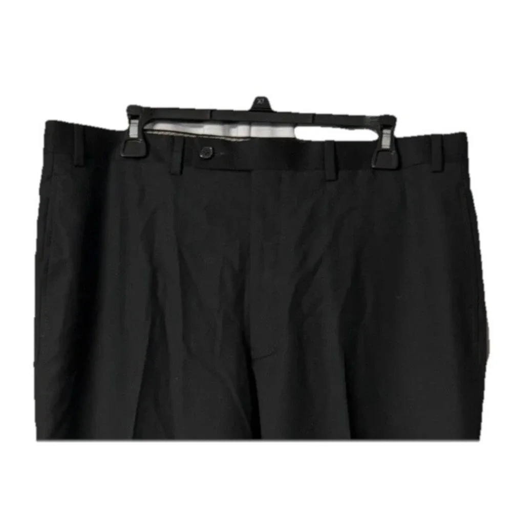 NWT Calvin Klein Mens Flat‎ Front Black Dress Pants Slacks Trousers Size 36x32